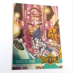 Vintage Marvel Metal trading card 1995 Fantastic Four Alternate M card #129